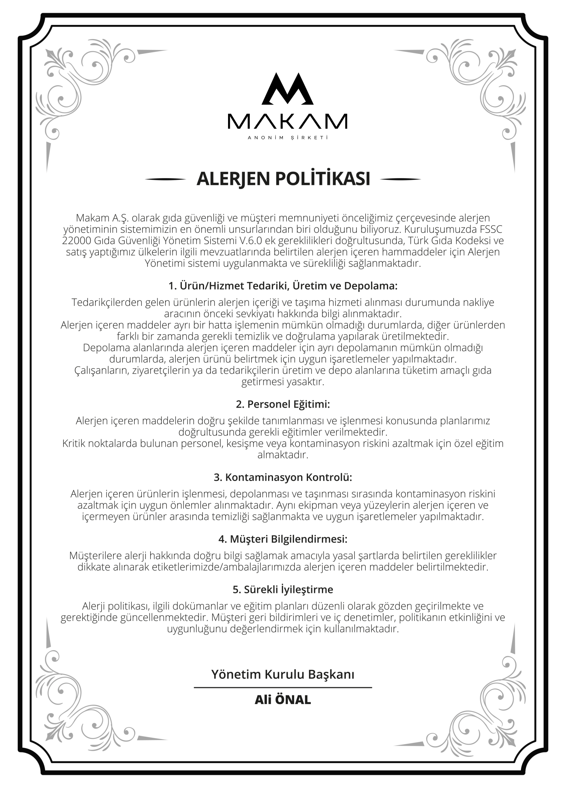 Alerjen Politikası