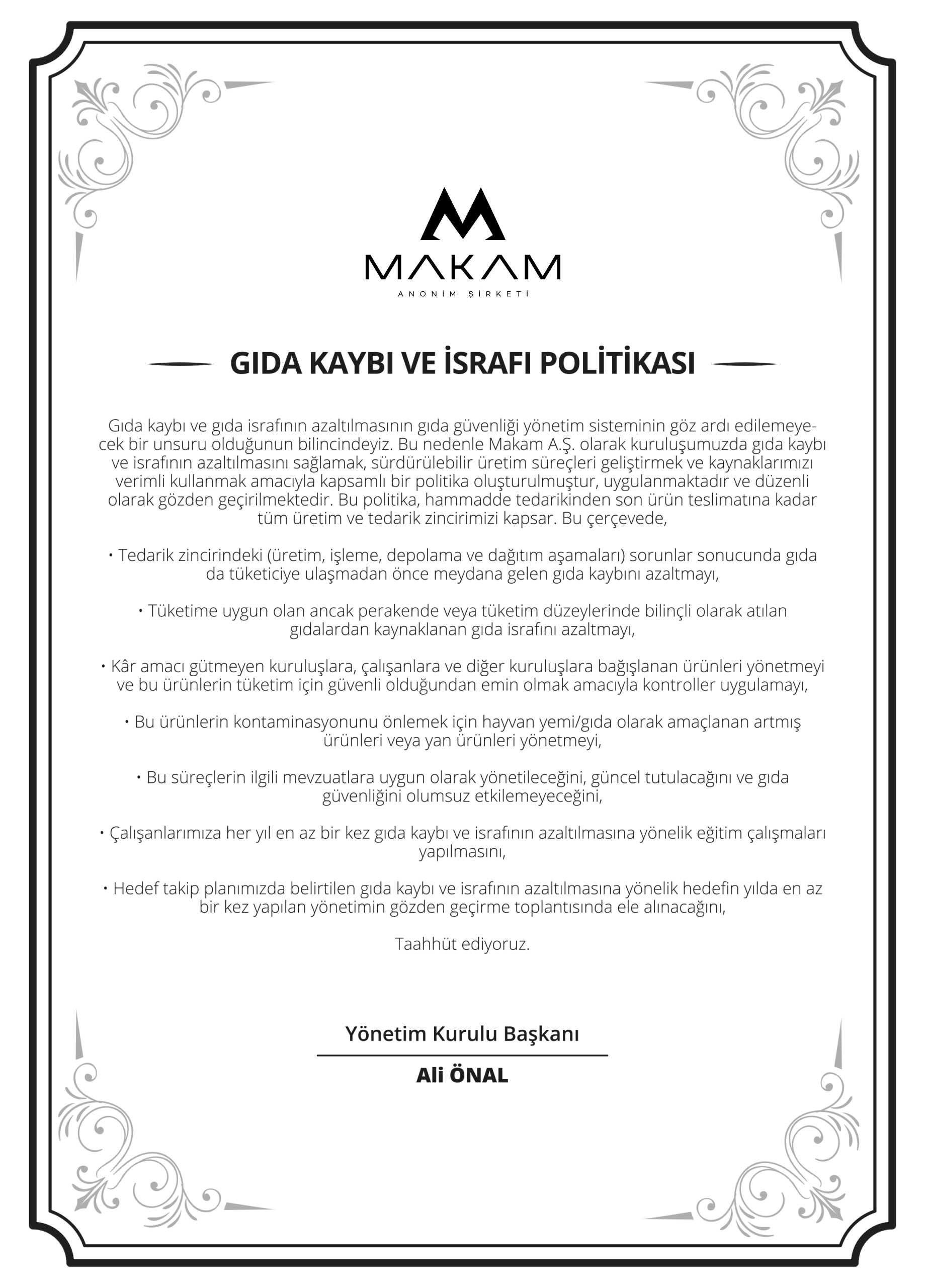 Gıda Kaybı ve İsrafı